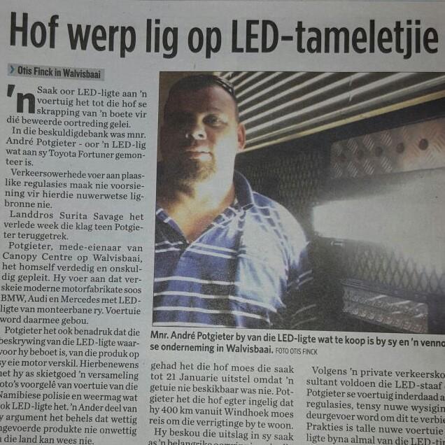 Legality Of LED Light Bars Tested In The Namibian Courts.