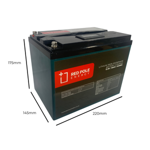 12V 50Ah 640Wh Lithium Battery - LCD Display (60A BMS)