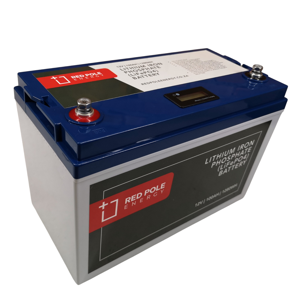 LFP12100BH LiFePO4 Li-Iron 12V 100AH Battery W/100A BMS/LED  Display/BT/Heater